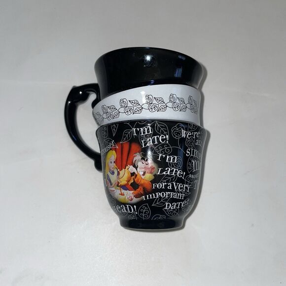 Disney Parks Alice In Wonderland Triple Stacked Mad Hatter Coffee Tea Cup Mug - Picture 1 of 3